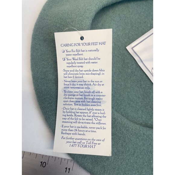 BeauChapeau Wool Beret Hat Green One Size Made In Canada - Picture 6 of 9